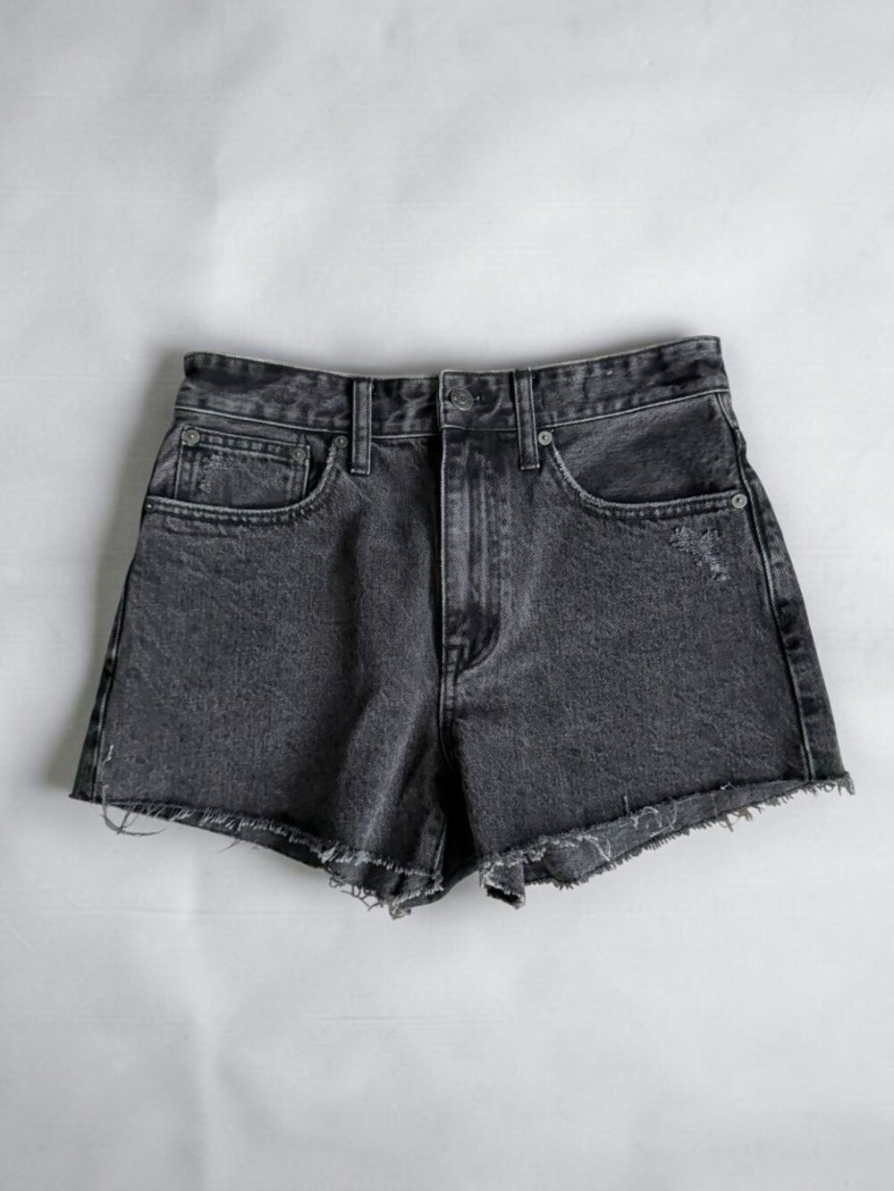 MADEWELL Black Gray Relaxed Denim Shorts Size 26 NEW NWOT